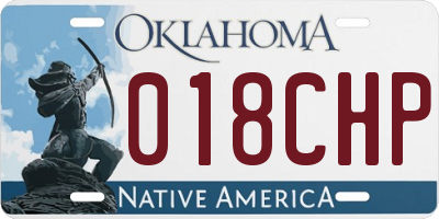 OK license plate 018CHP
