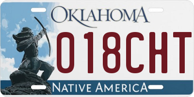 OK license plate 018CHT