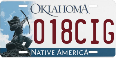 OK license plate 018CIG