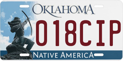 OK license plate 018CIP