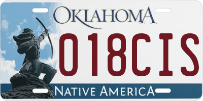 OK license plate 018CIS