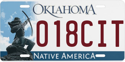 OK license plate 018CIT