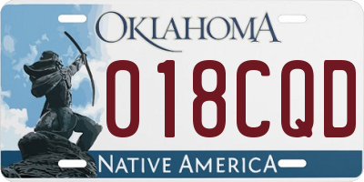 OK license plate 018CQD