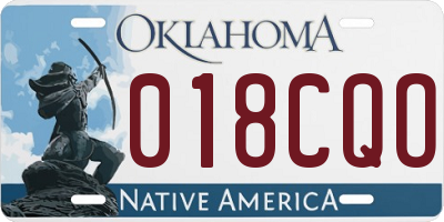 OK license plate 018CQO