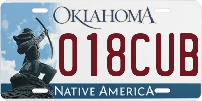 OK license plate 018CUB