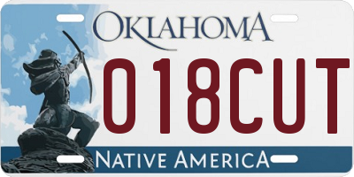 OK license plate 018CUT