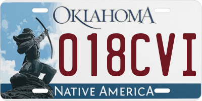 OK license plate 018CVI