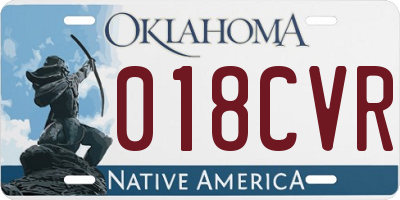 OK license plate 018CVR