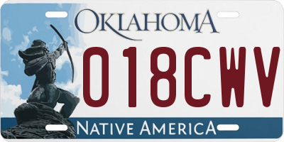 OK license plate 018CWV