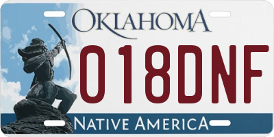 OK license plate 018DNF