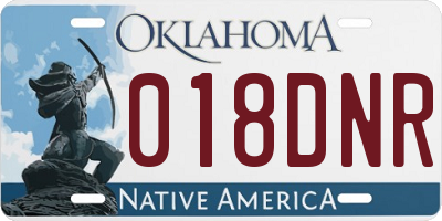 OK license plate 018DNR