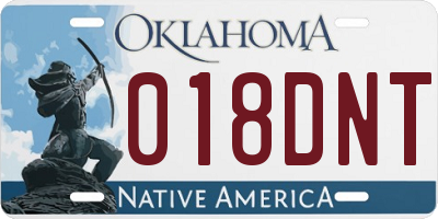 OK license plate 018DNT