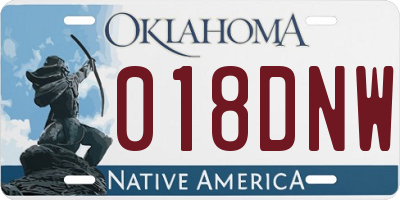 OK license plate 018DNW