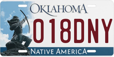 OK license plate 018DNY