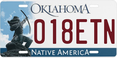 OK license plate 018ETN
