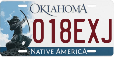 OK license plate 018EXJ