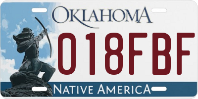 OK license plate 018FBF