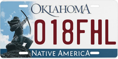 OK license plate 018FHL