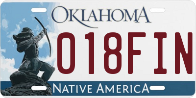 OK license plate 018FIN