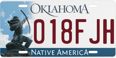 OK license plate 018FJH