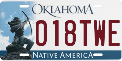 OK license plate 018TWE