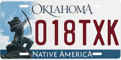 OK license plate 018TXK