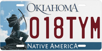 OK license plate 018TYM