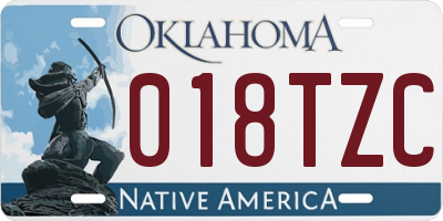 OK license plate 018TZC
