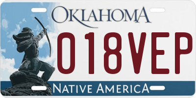 OK license plate 018VEP