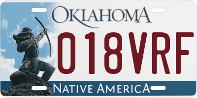 OK license plate 018VRF