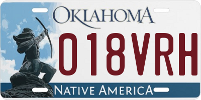 OK license plate 018VRH