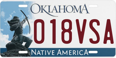 OK license plate 018VSA