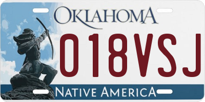 OK license plate 018VSJ