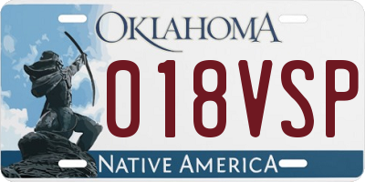 OK license plate 018VSP