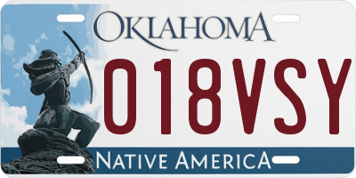 OK license plate 018VSY