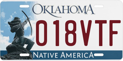 OK license plate 018VTF