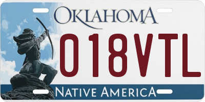 OK license plate 018VTL