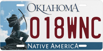 OK license plate 018WNC