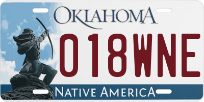 OK license plate 018WNE