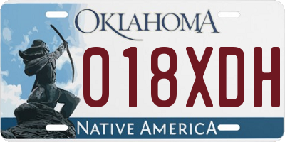 OK license plate 018XDH