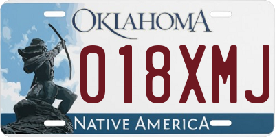 OK license plate 018XMJ