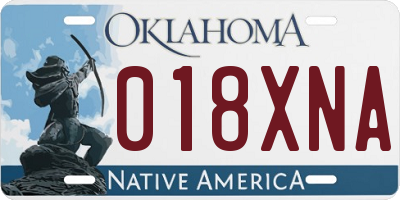 OK license plate 018XNA