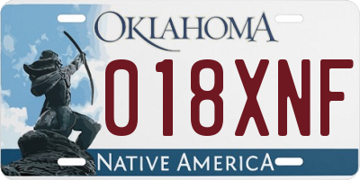 OK license plate 018XNF