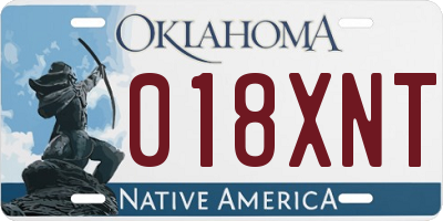 OK license plate 018XNT