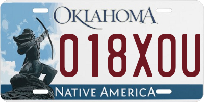 OK license plate 018XOU