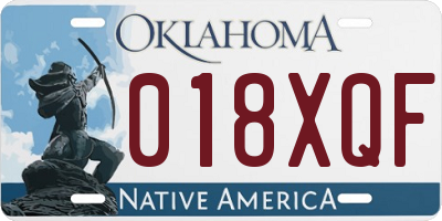 OK license plate 018XQF