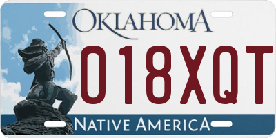 OK license plate 018XQT