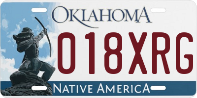 OK license plate 018XRG