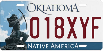 OK license plate 018XYF