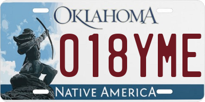OK license plate 018YME